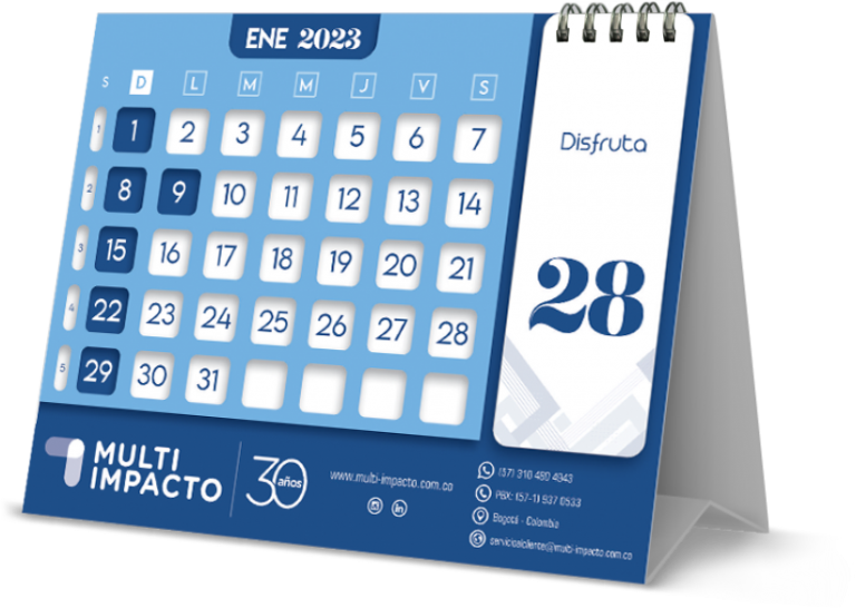 Calendario Num Rico De Escritorio Multi Impacto