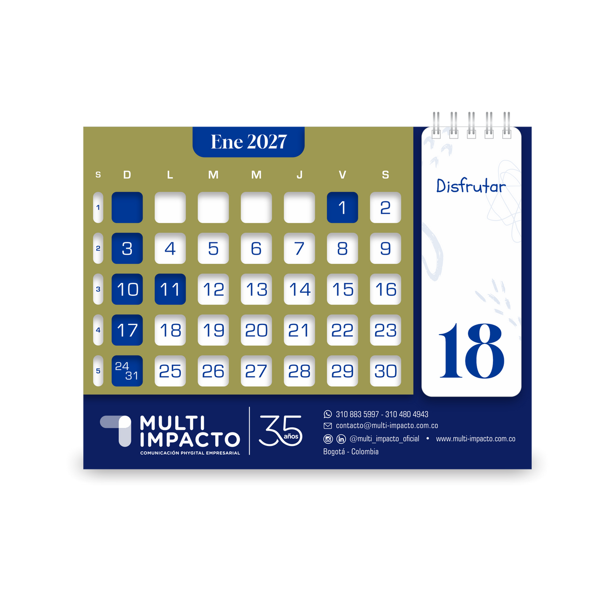 H09 - Calendario Numérico de Escritorio