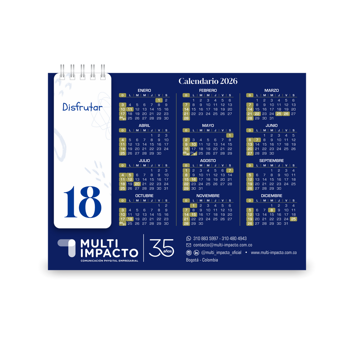H09 - Calendario Numérico de Escritorio