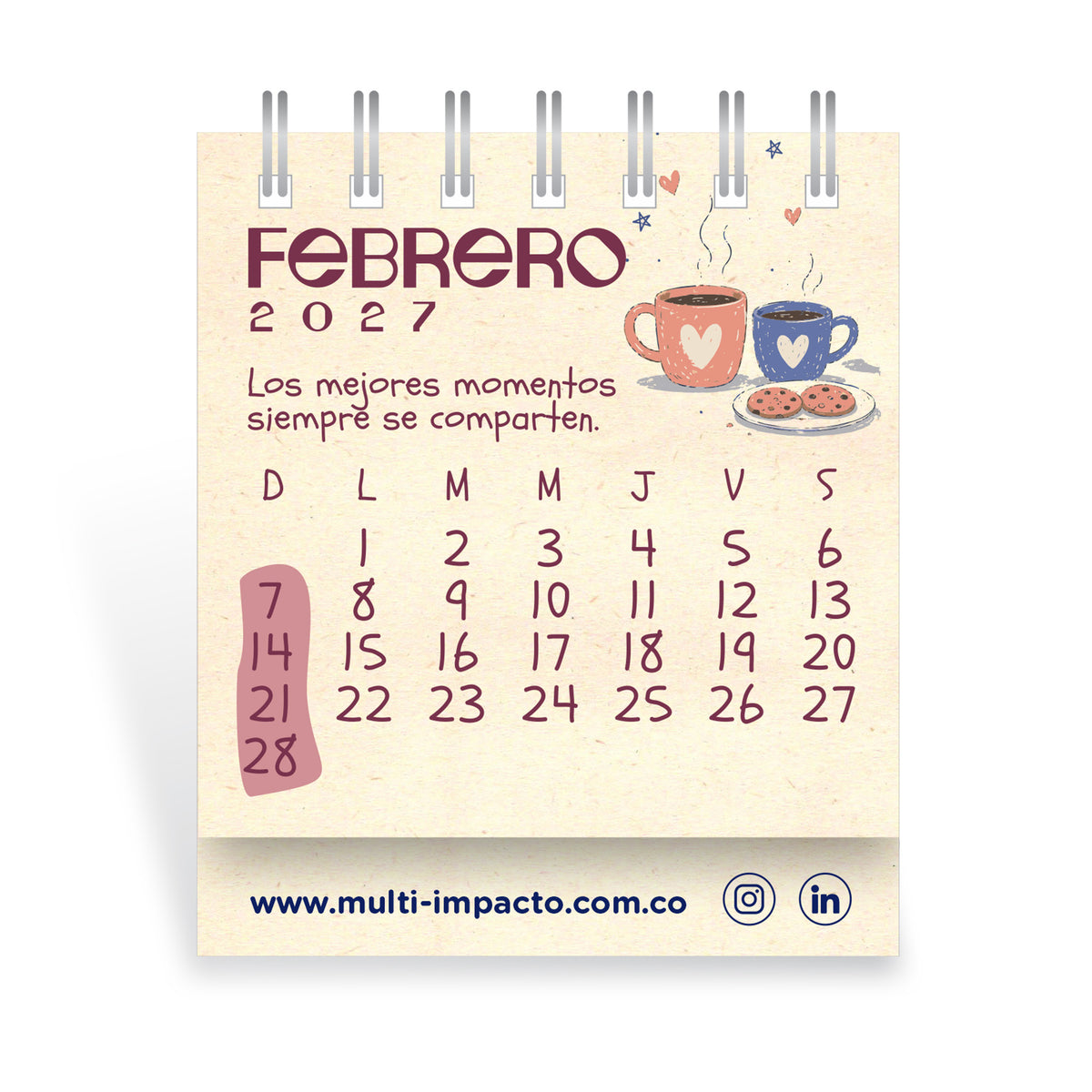 H12 - Calendario Ecológico Mini Numérico