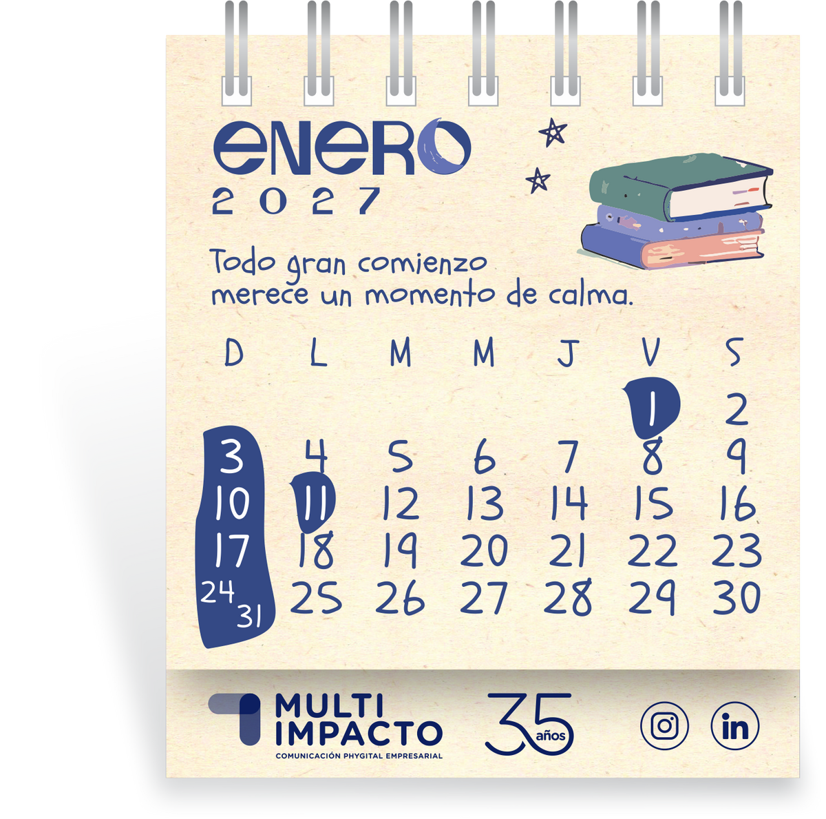 H12 - Calendario Ecológico Mini Numérico