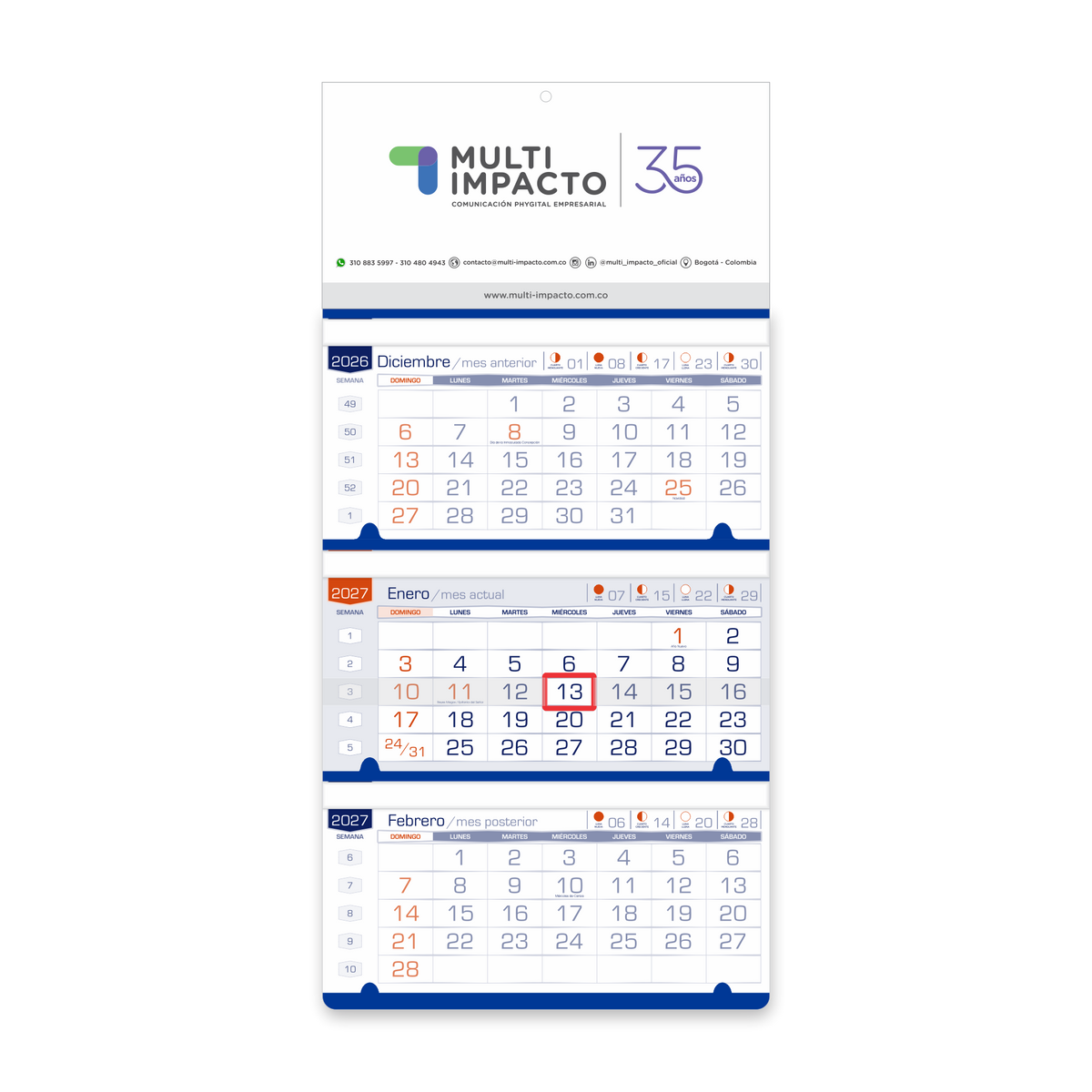 N02 - Calendario Numérico