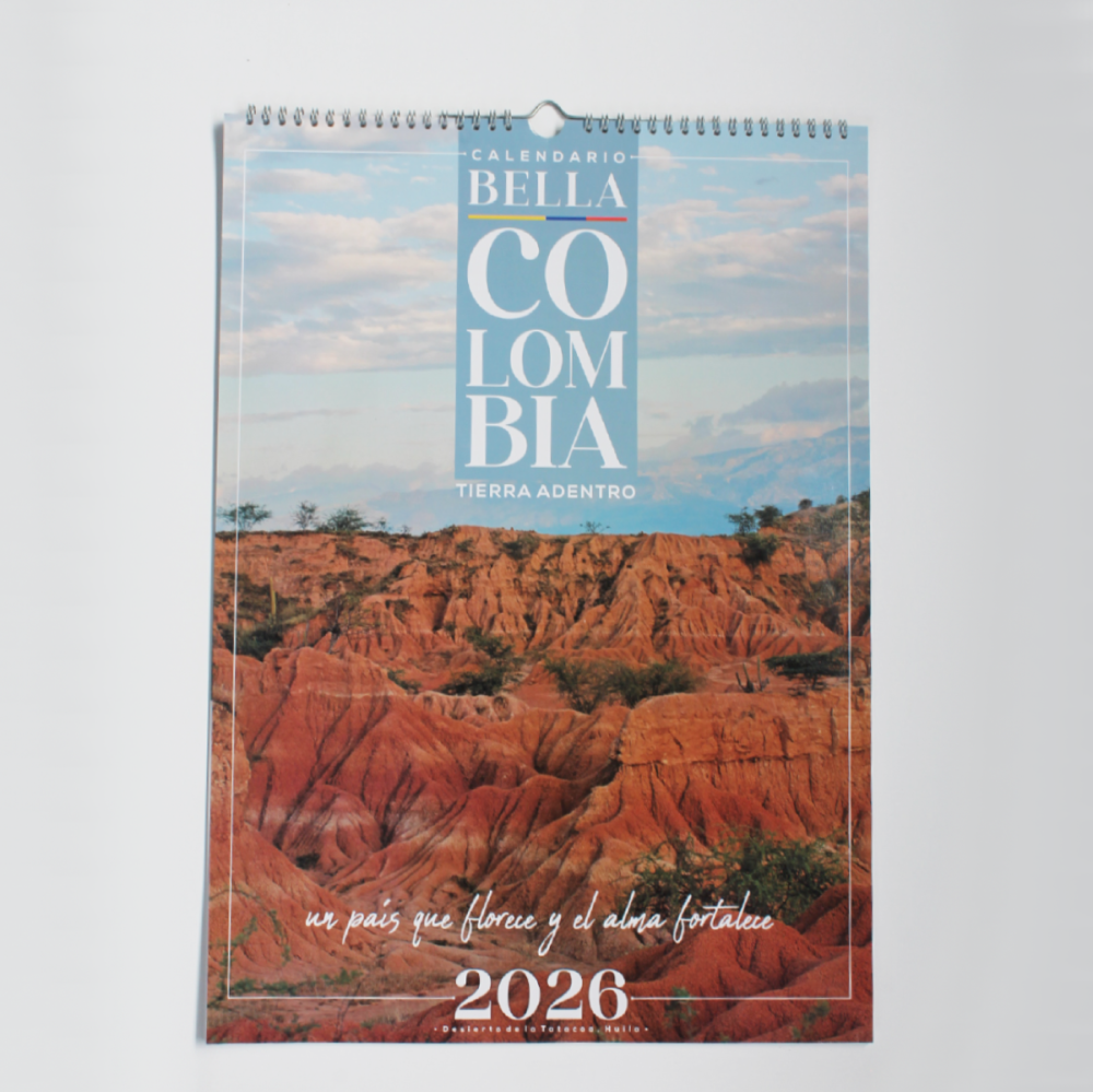Calendario de pared Bella Colombia 2026 - Tierra adentro