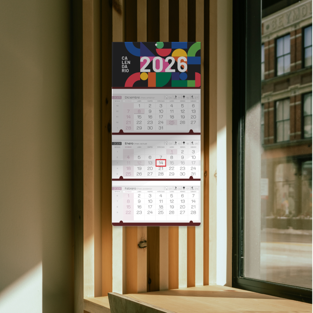 Calendario de pared numérico 2026 de 3 cuerpos - Imagen 4
