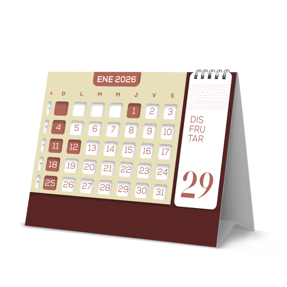 Calendario numérico de escritorio - 2026