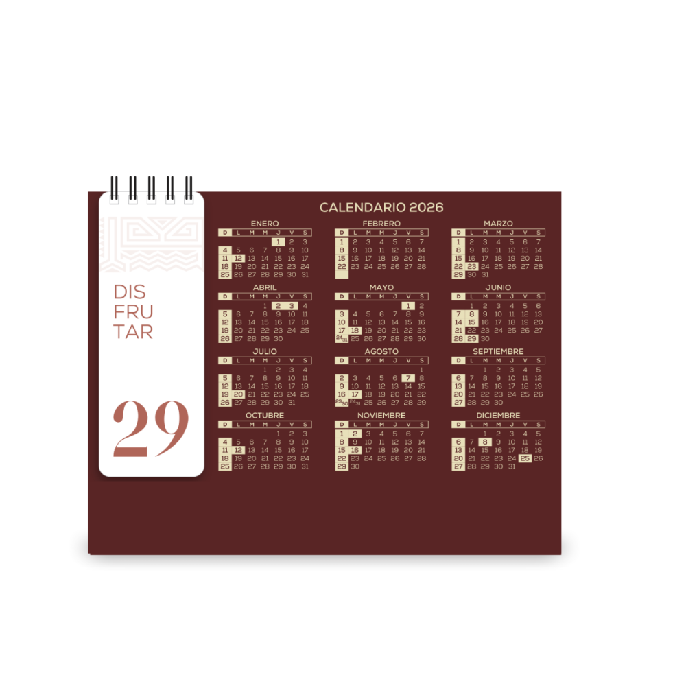 Calendario numérico de escritorio - 2026 - Imagen 3