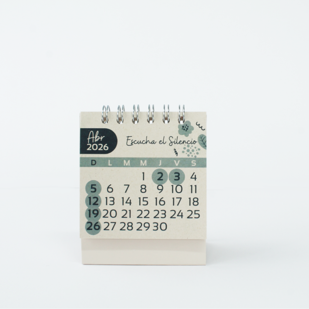Calendario mini de escritorio ecológico 2026