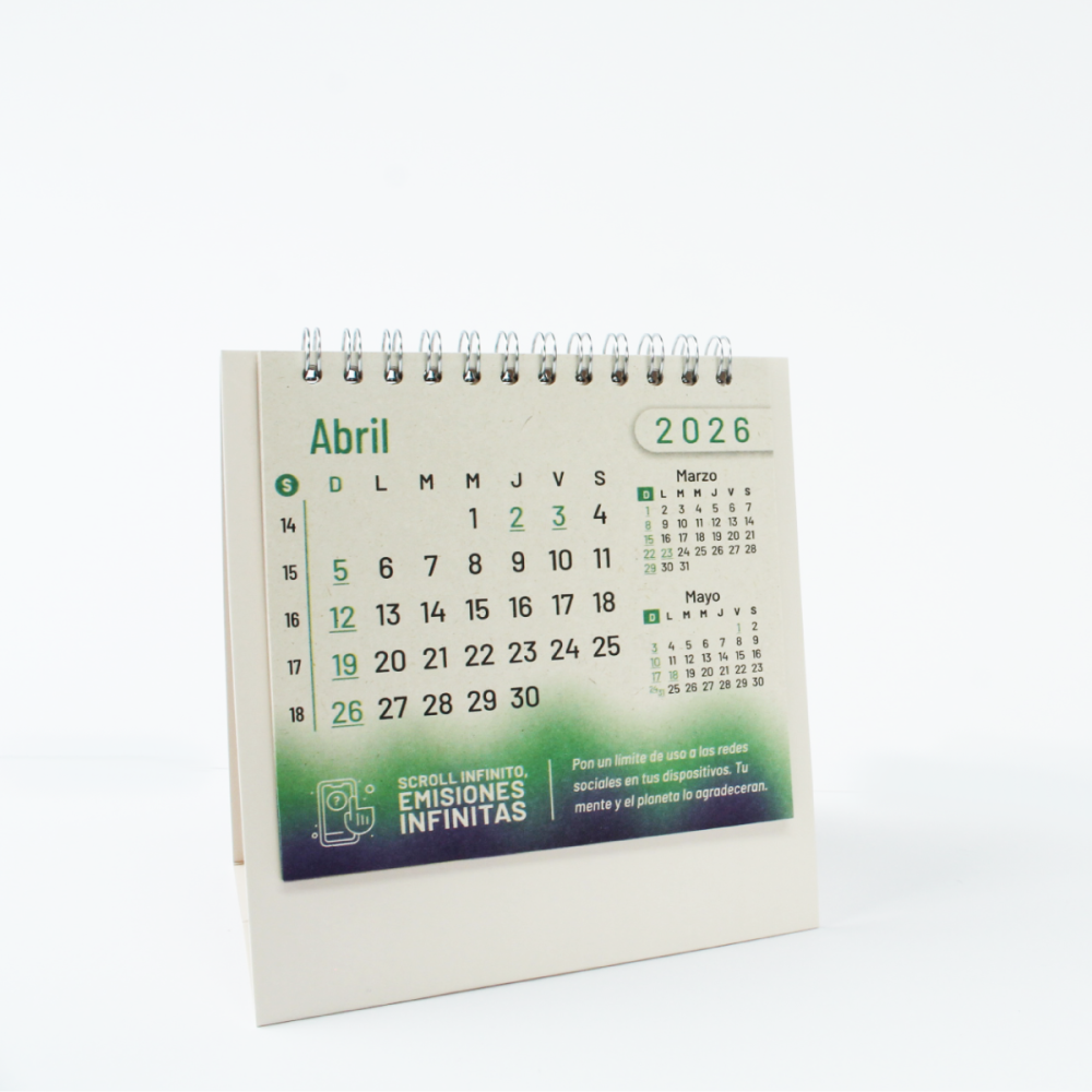 Calendario de escritorio ecológico 2026 - Sostenibilidad bit a bit - Imagen 4